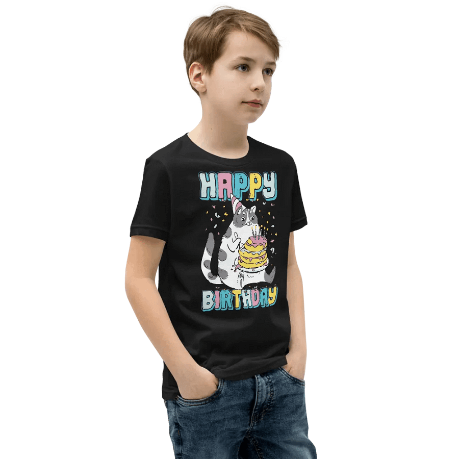 Happy Birthday (Cat With Cake) T-Shirt For Kids product image (2)
