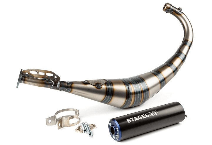 Auspuff Stage6 Streetrace CNC blau / schwarz Derbi product image (1)