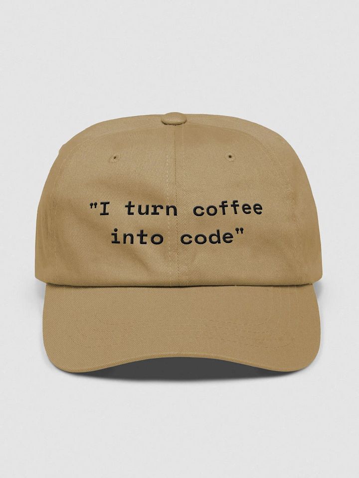 "I turn coffee into code" Dad Hat product image (1)