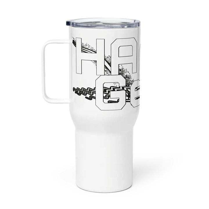 Travel Mug with a Handle - White HApex Gear White Logo product image (1)