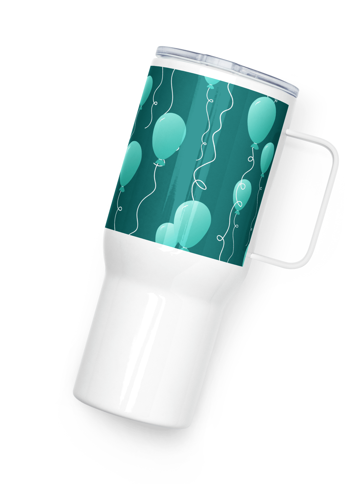 Party Time! Teal Balloon Stainless Steel Travel Mug with Handle product image (12)