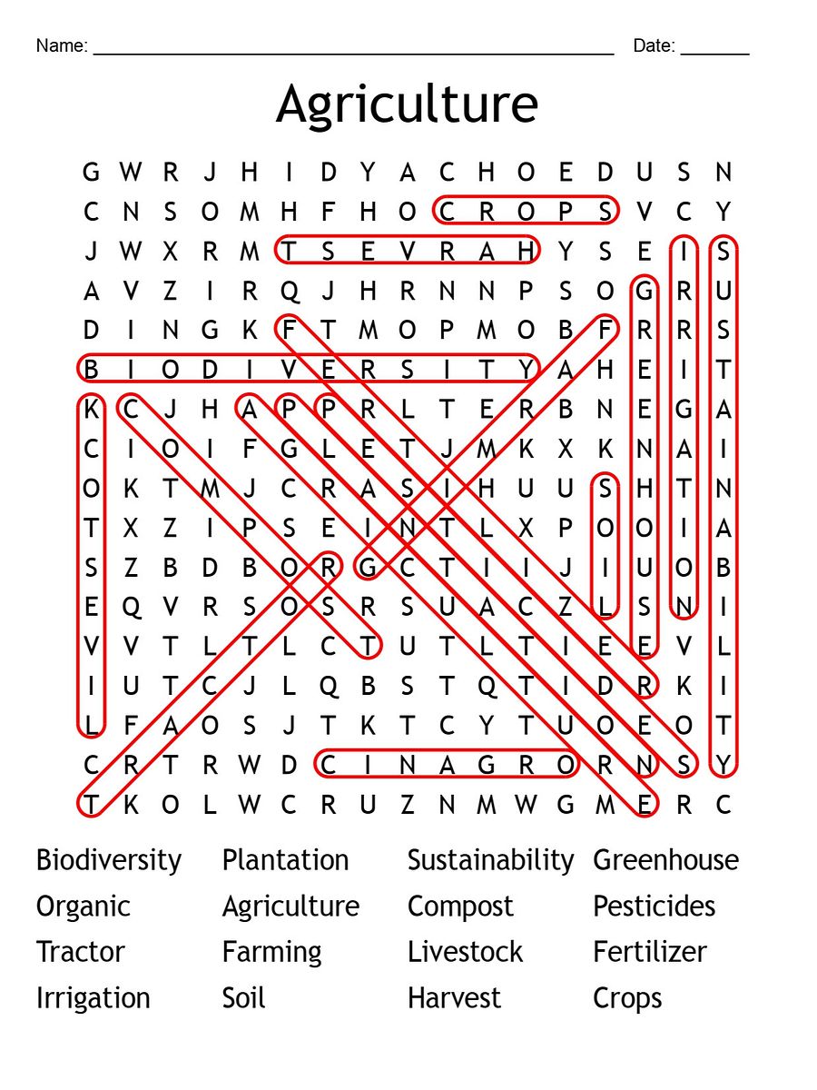 Printable Agriculture Word Search Puzzle – 16 Key Vocabulary Words! product image (2)