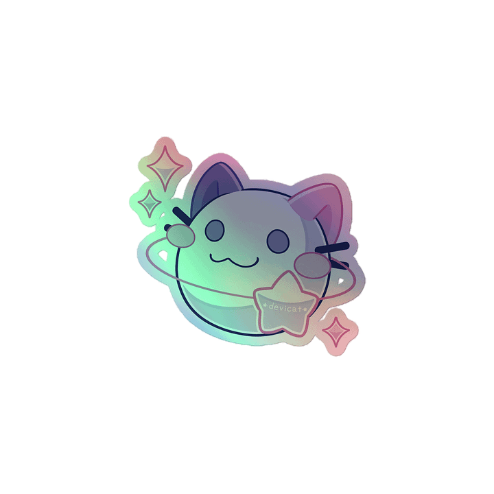 Holo Sticker • CandiCat Space Planet • 2024 product image (1)