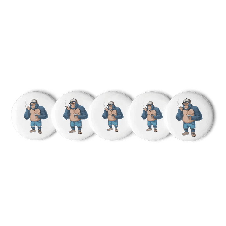 Blue Gorilla white Set of Pin Buttons product image (1)