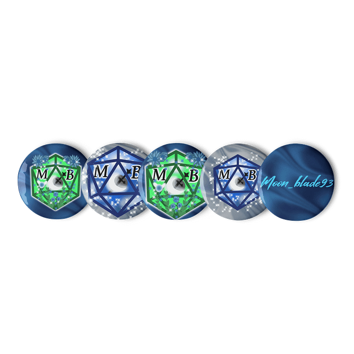 Moonblade- D20 and Spring D20 Set of Pin Buttons product image (1)