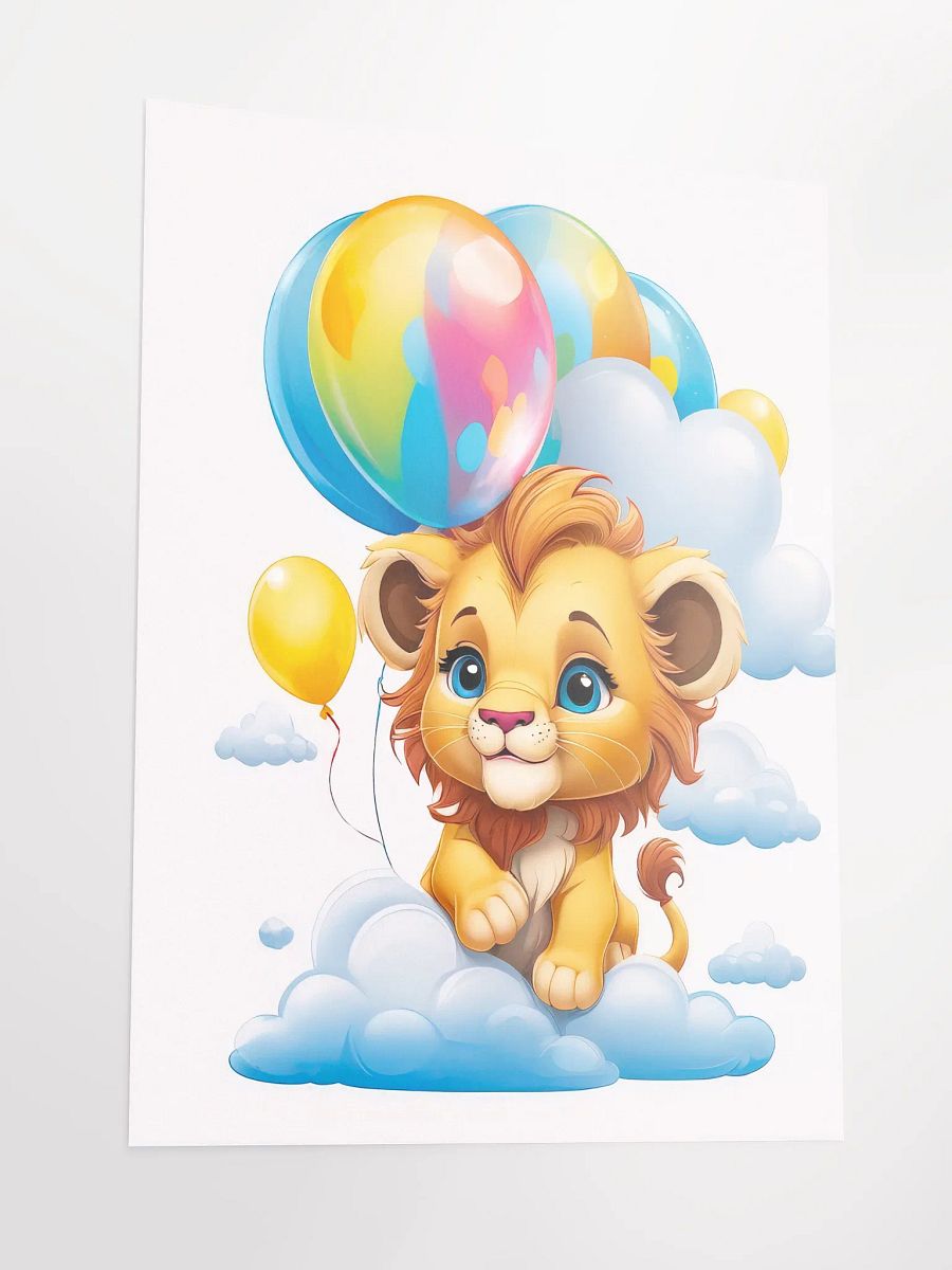 Lion Cub - Poster - Nursery-Kids Room - Medium Size 18x24 Inches product image (3)
