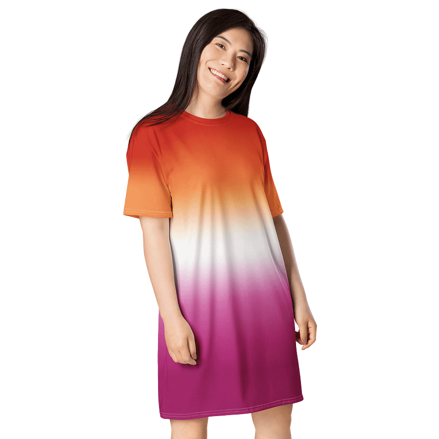 Lesbian Pride Gradient T-shirt Dress product image (4)