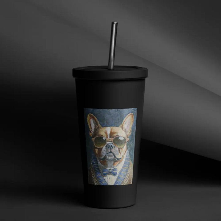 French Bulldog Sunglasses Painting - dogPXL Artistic series Insulated Tumbler product image (1)