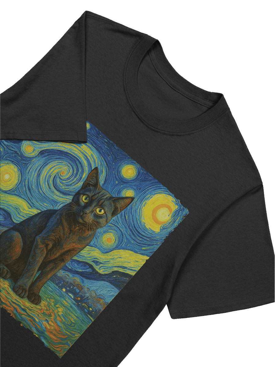 Van Gogh Starry Night Black Cat T-Shirt product image (39)