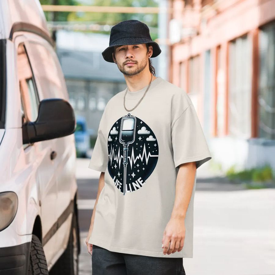 Lifeline EKG Oversized T-Shirt product image (20)