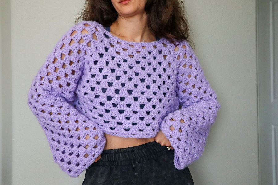 Granny Stitch Cropped Sweater product image (3)