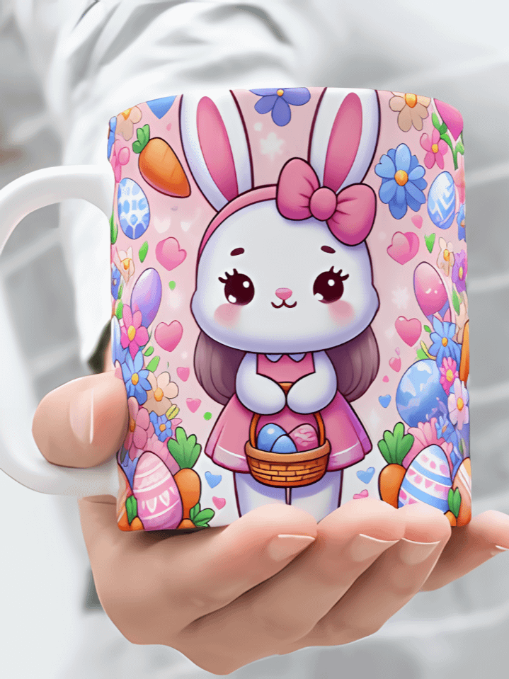 Happy Easter Mug Wrap – Cute Bunny Sublimation PNG Design – Fits 11oz & 15oz Mugs – Festive Holiday Elements – Instant Digital Download – High-Resolution 300 DPI product image (1)