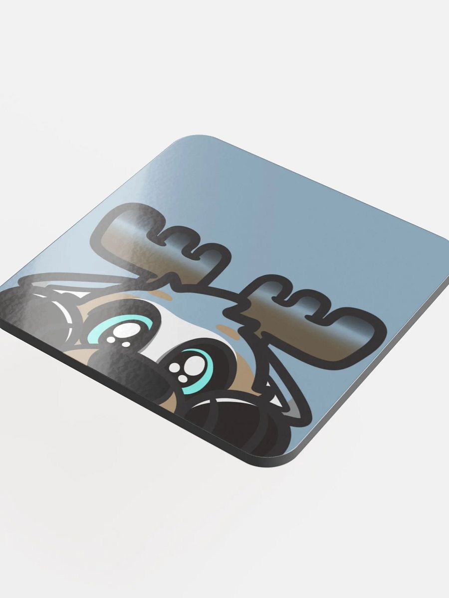Blue Lurky Gloss-Coated Cork Coaster product image (4)