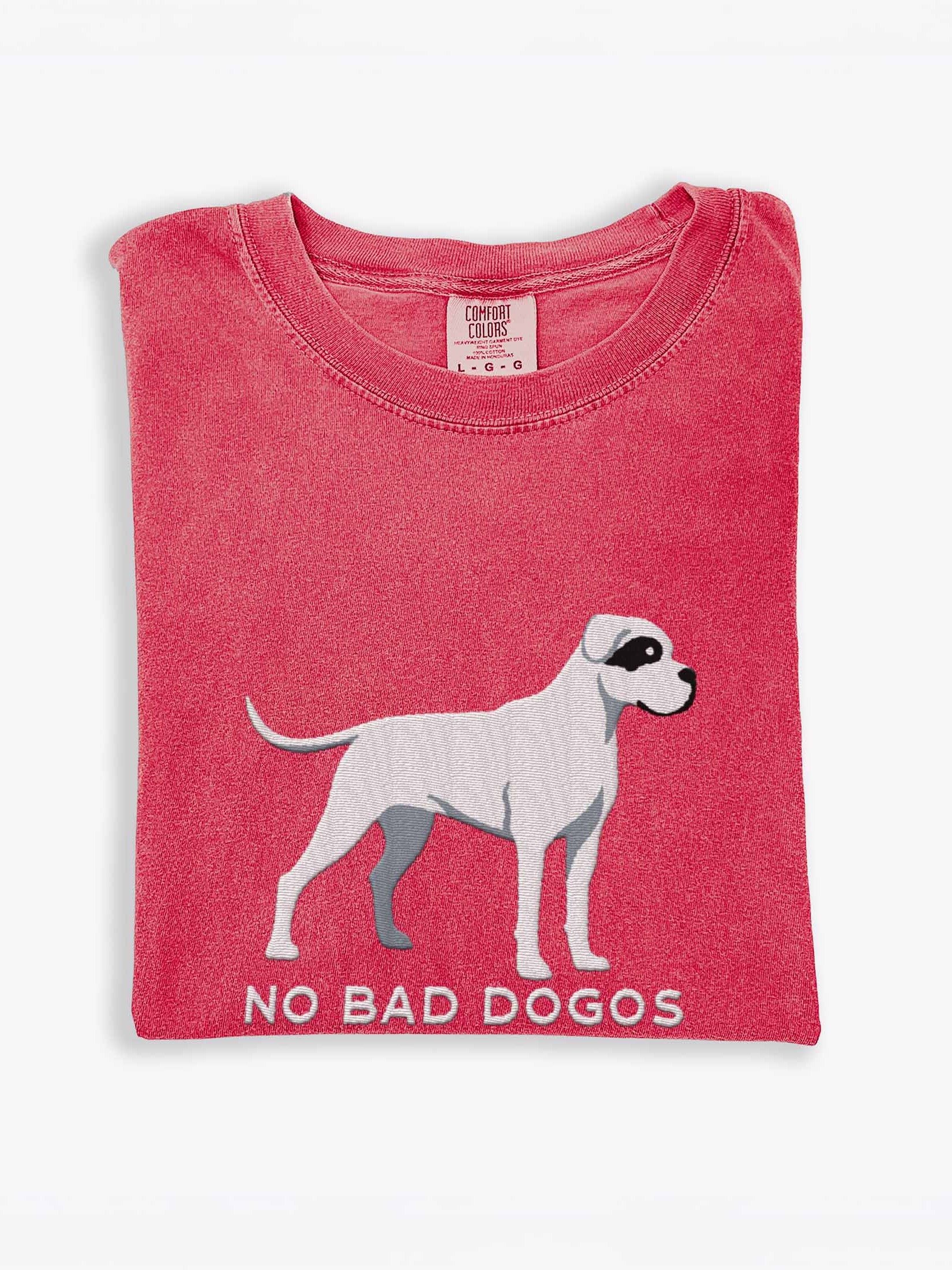 No Bad Dogos T-Shirt(Embroidered) of a Dogo Argentino(Black & White) product image (1)