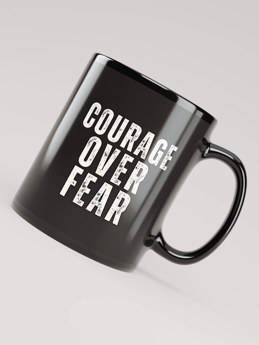 Courage Over Fear Black Glossy Mug product image (2)