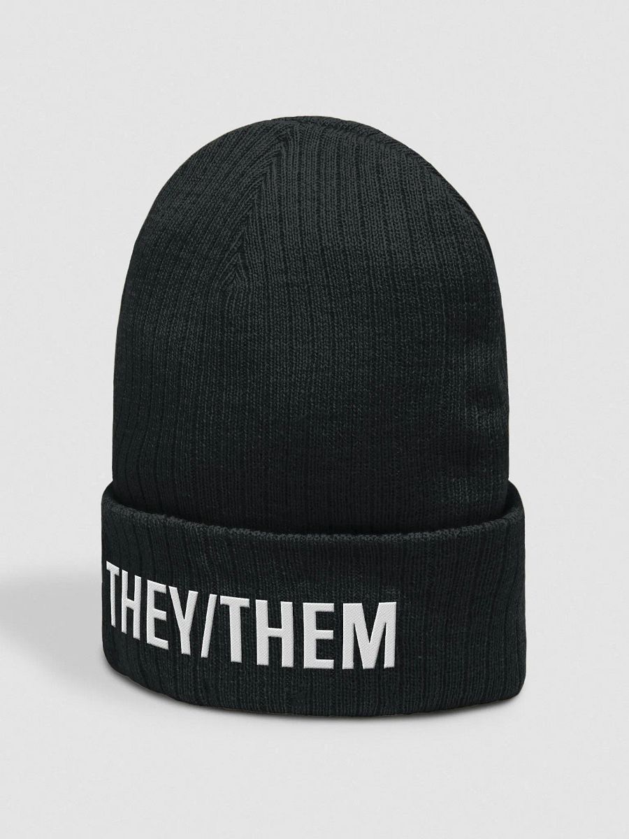 Eco-Friendly Atlantis Ribbed Beanie They/Them product image (2)