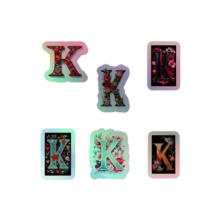 All K's Valentine’s Monogram Holo Sticker Pack product image (2)