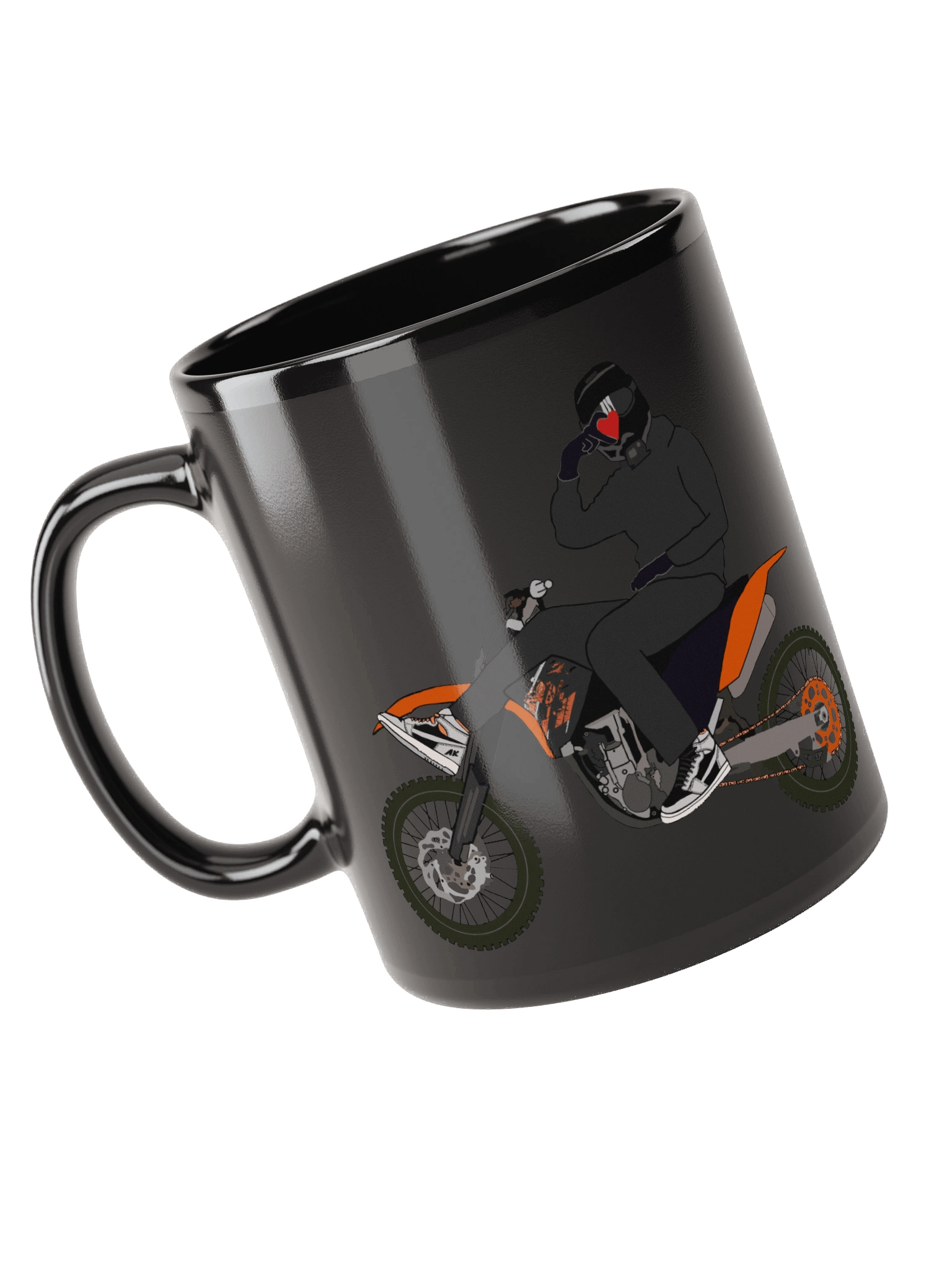 Heart-hand on Bike | Black Mug product image (6)