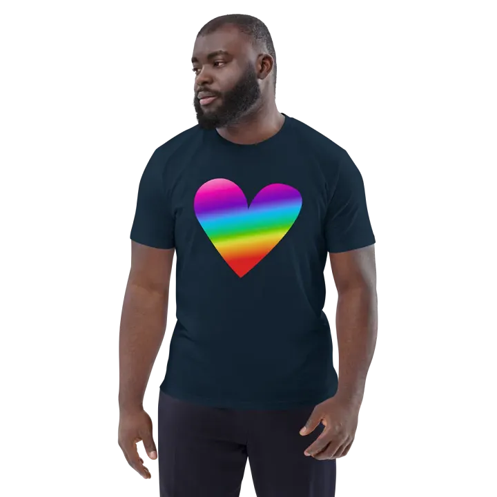Rainbow Heart Stanley/Stella Organic Cotton T-Shirt product image (167)