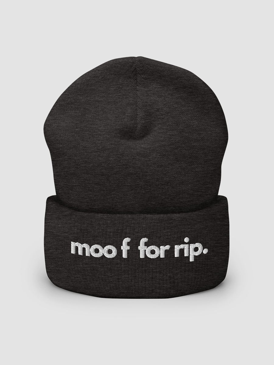 moo f for rip Cuffed Beanie, white stitching product image (2)
