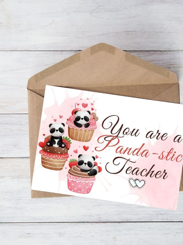 You are a panda-stic teacher greeting card product image (1)
