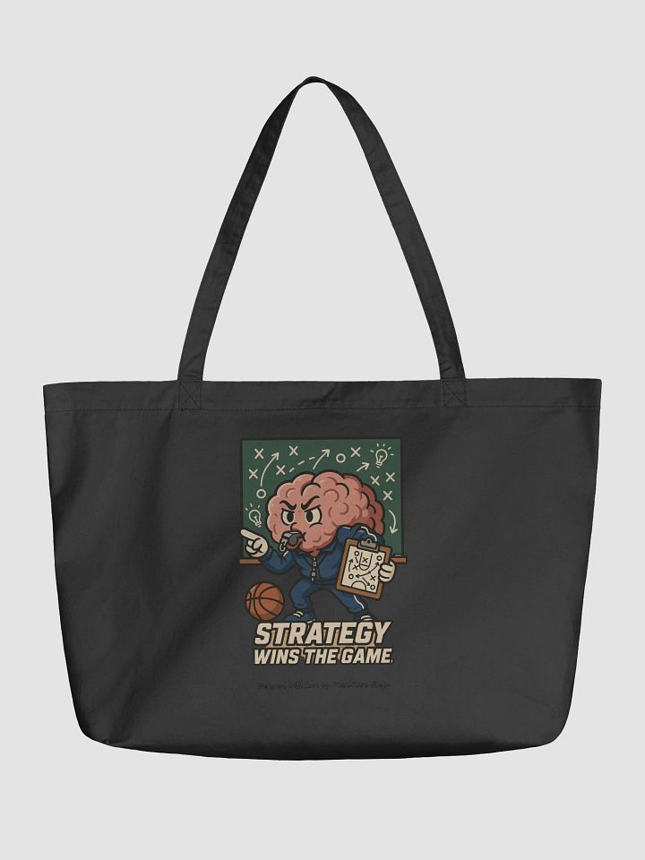 Strategy Wins The Game - Kawaii Brain Character Organic Cotton Tote Bag (Double-Sided Print) product image (1)