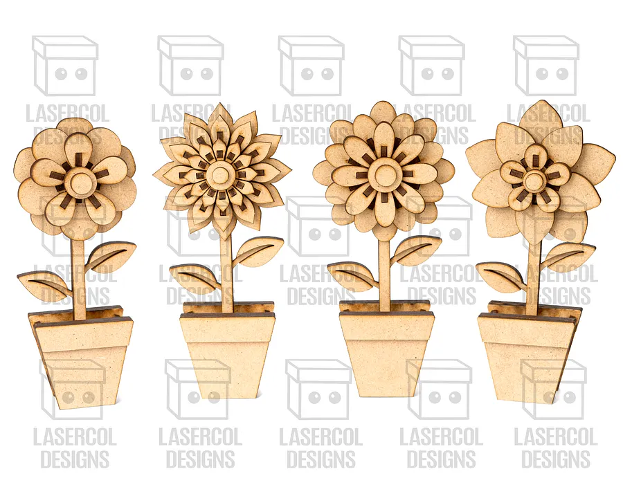 Flowers Set 3d - Laser Cut Files product image (10)