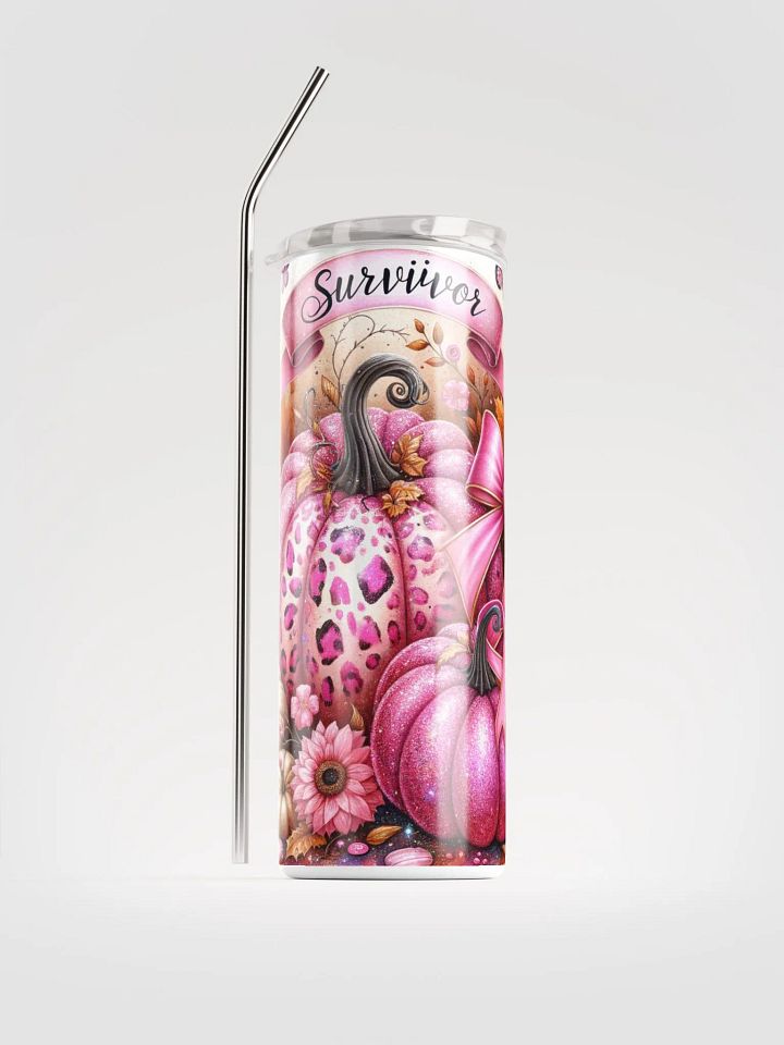20 oz Pink Pumpkin Ribbon Awareness Tumbler product image (2)