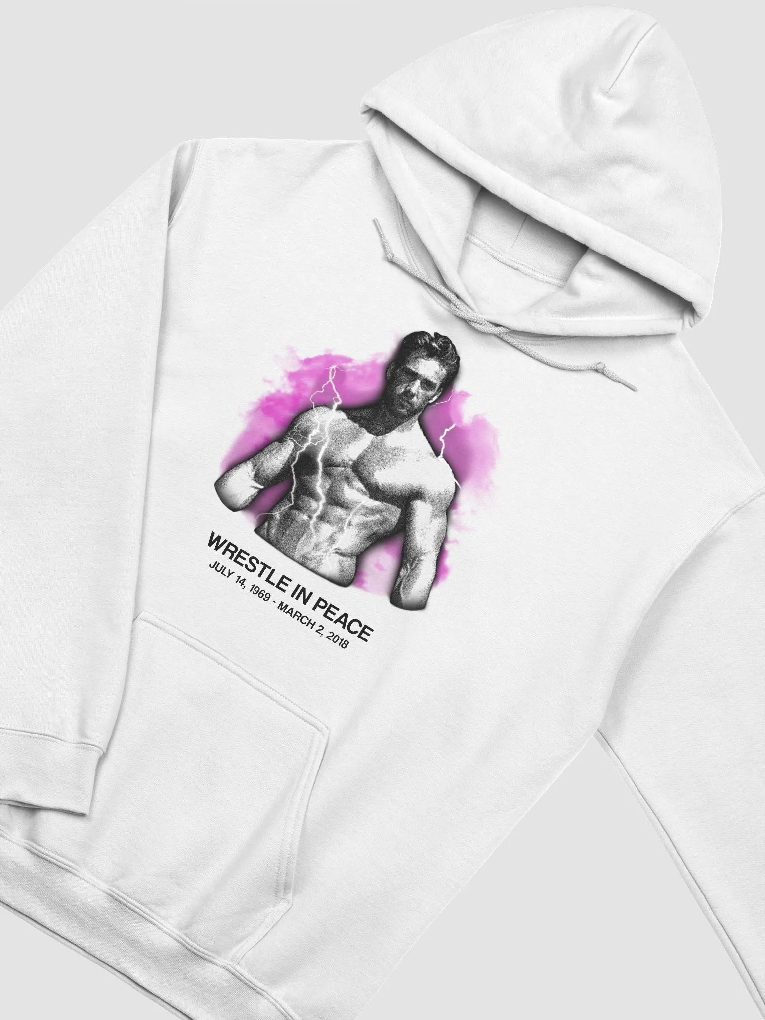 WRESTLE IN PEACE HOODIE (WHITE) product image (2)