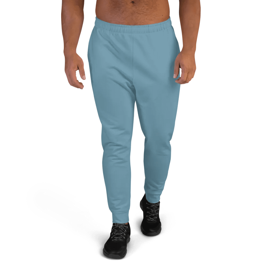 Plain Medium Light Blue Soft Summer Recycled Polyester Premium Men's Joggers by Treasure Pie product image (1)