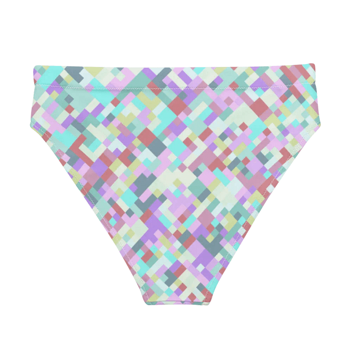 Colorful Mosaic Pattern Design High Waisted Bikini Bottom - v6 product image (1)