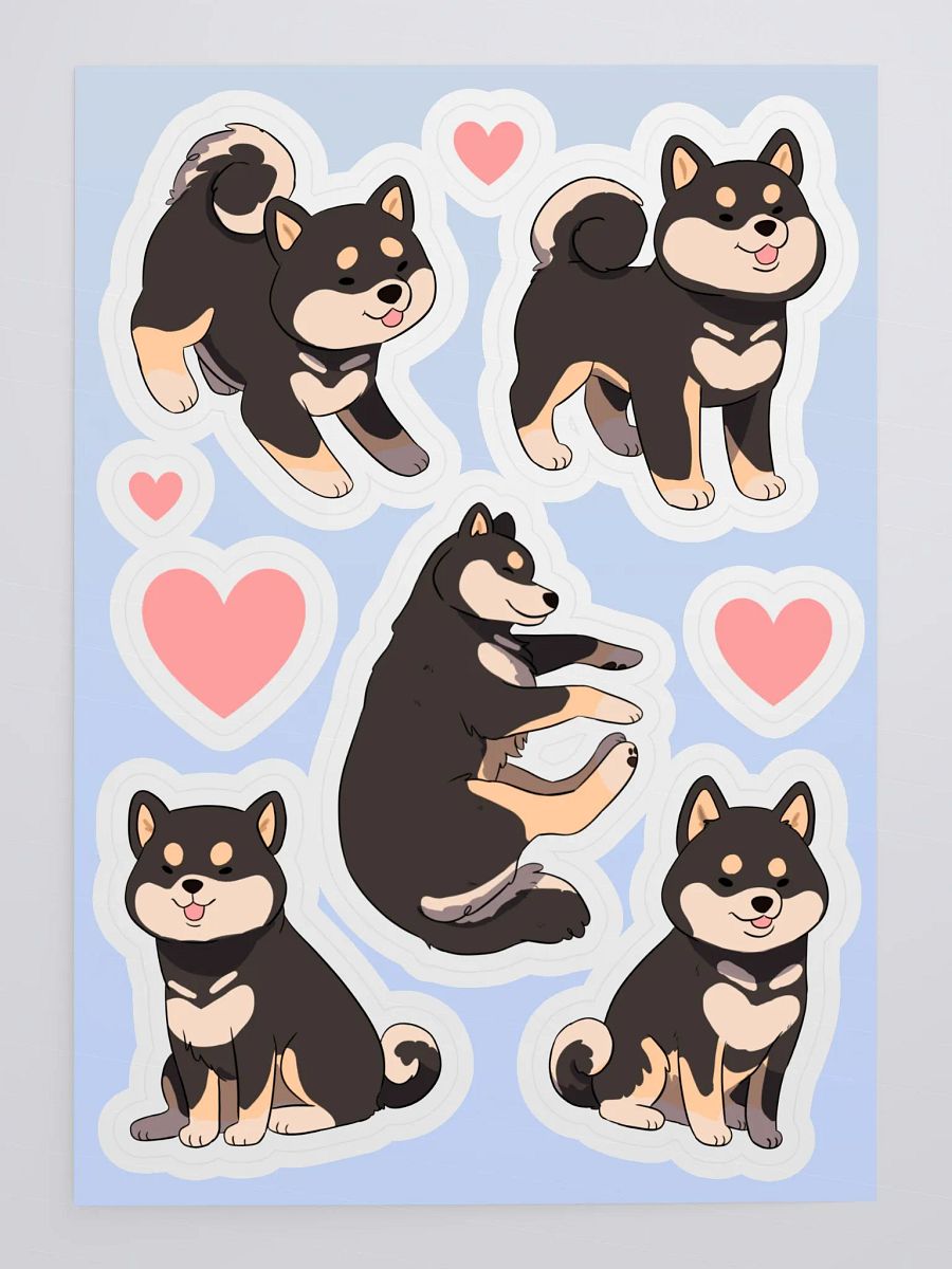 Whimsical Shiba Inu Kiss-Cut Sticker Sheet product image (4)