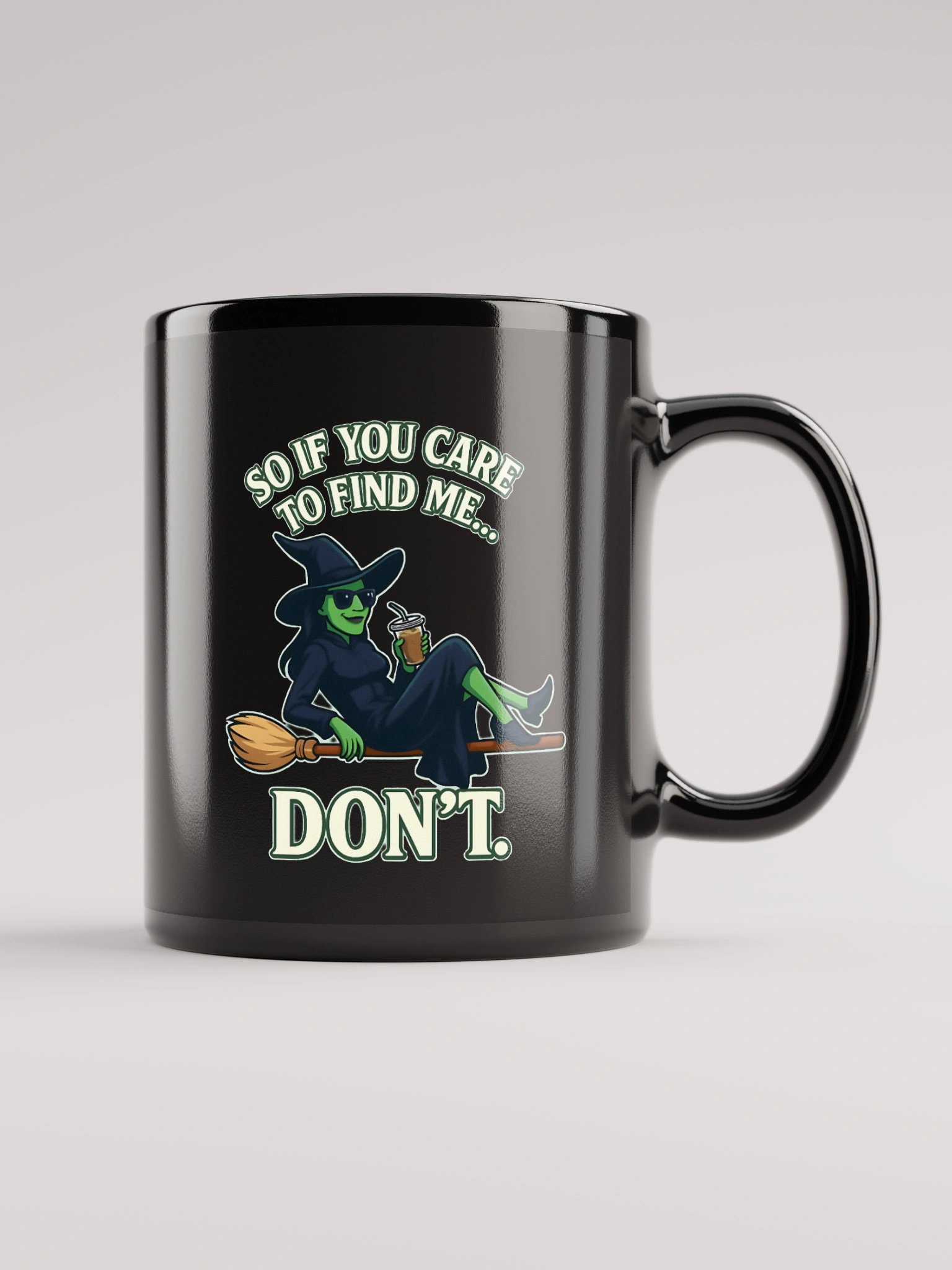 Glossy Black Wicked Mug – Don’t Bother Me Quote – Witch Broadway Gift product image (2)