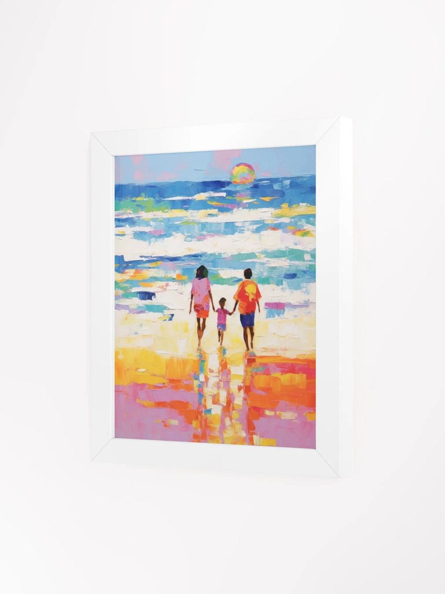 Serene Family Beach Walk Framed Poster product image (3)