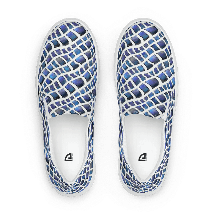 Blue Snake Pattern Woman Canvas Shoes product image (1)