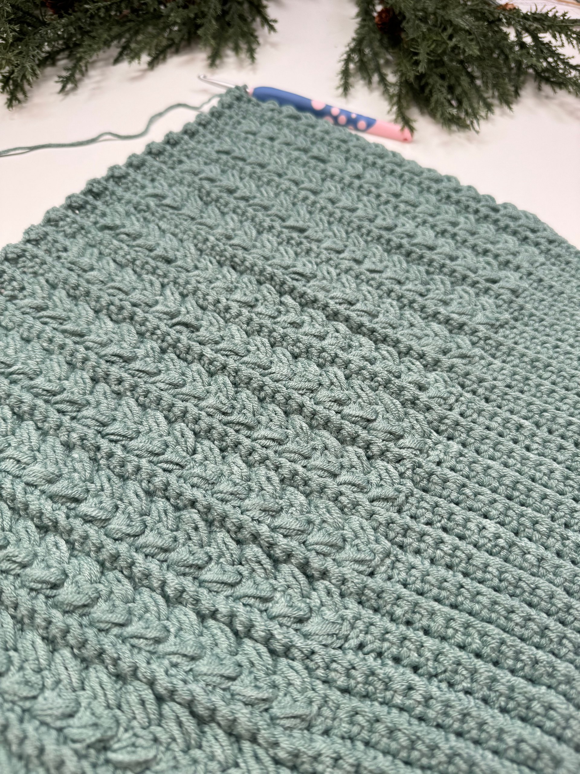Snowy Wheat Puff Stitch Crochet Hat Pattern product image (7)