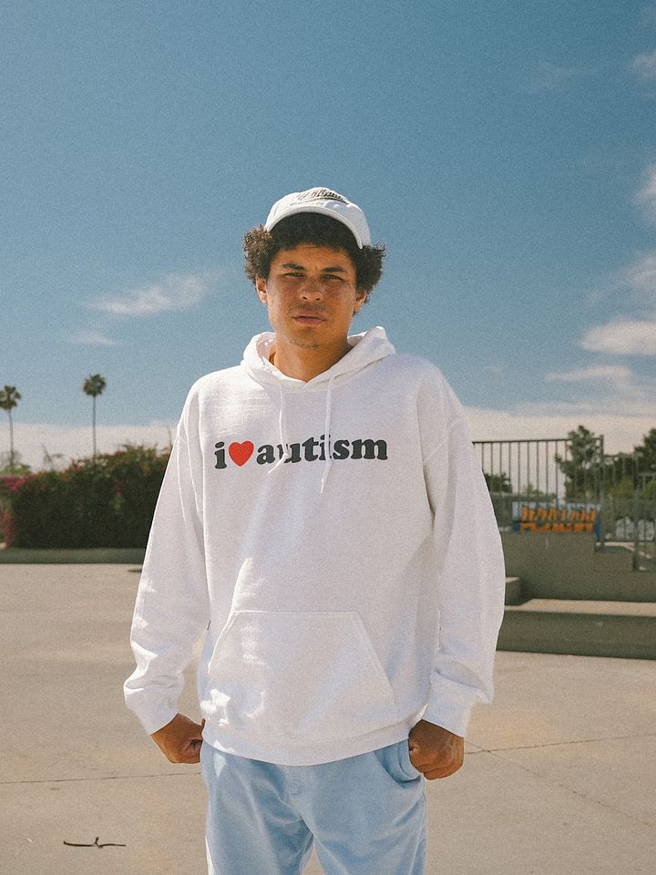 I Heart Autism White Hoodie product image (2)