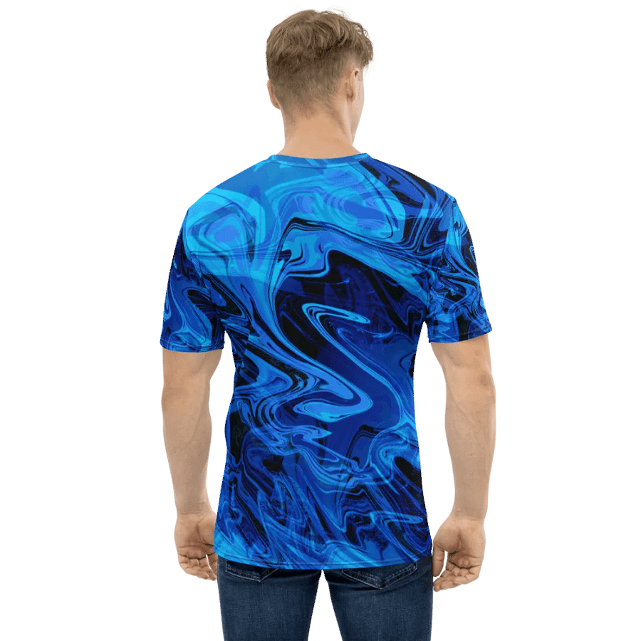 Blue and Black Swarm Pattern Urban Design T-Shirt product image (2)