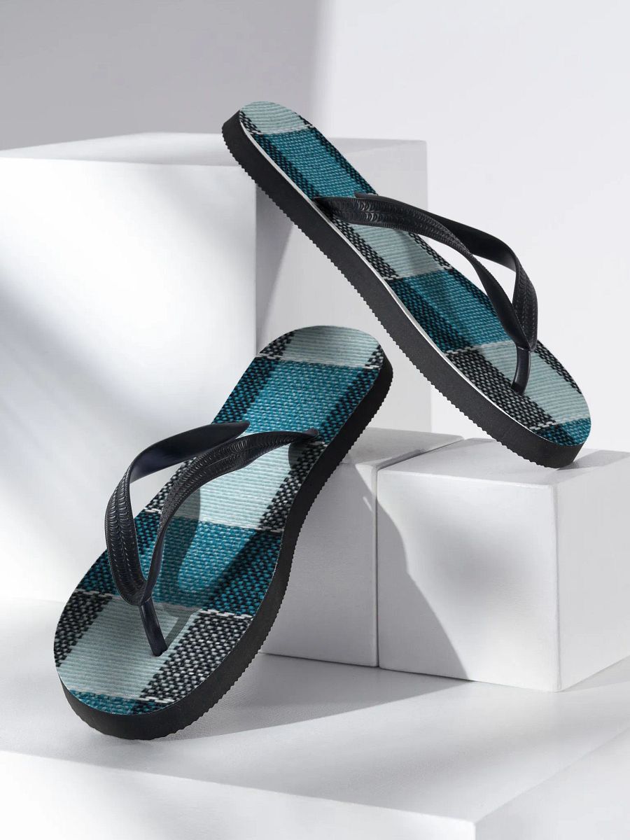Marine Plaid Flip Flops product image (3)
