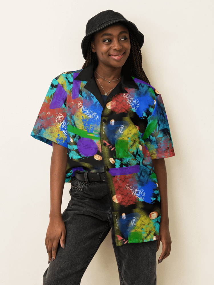 AbstractWear #2 Unisex Hawaiian Style Shirt/Night-Flower product image (4)