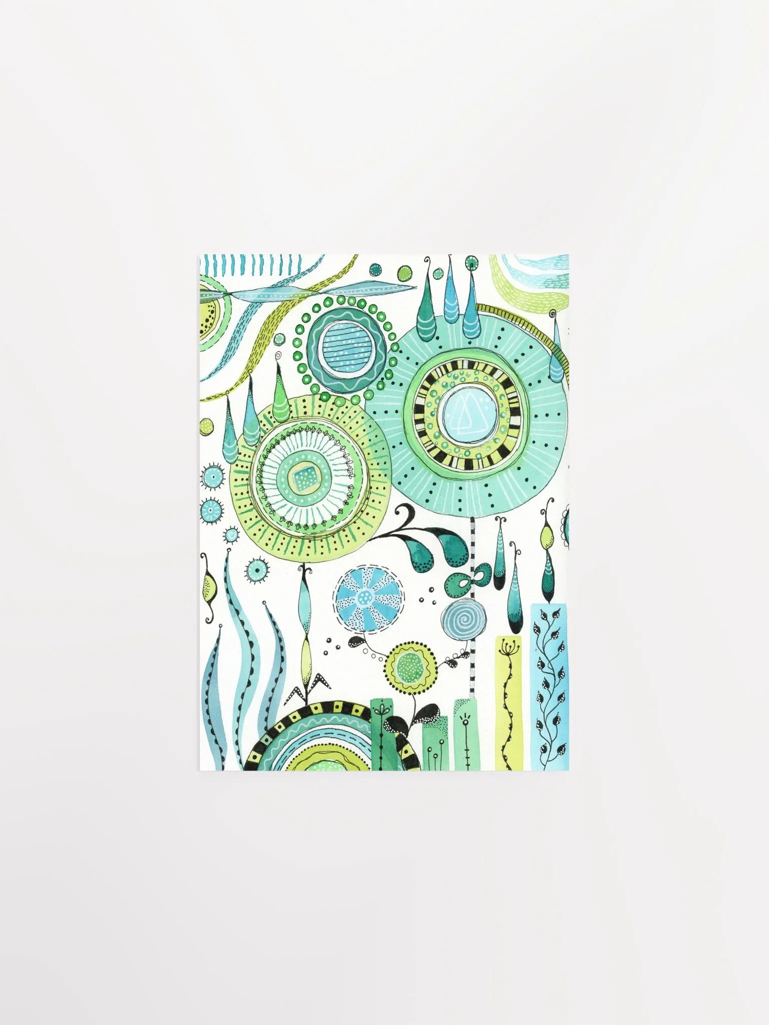Watercolor Flower Doodle Print product image (3)