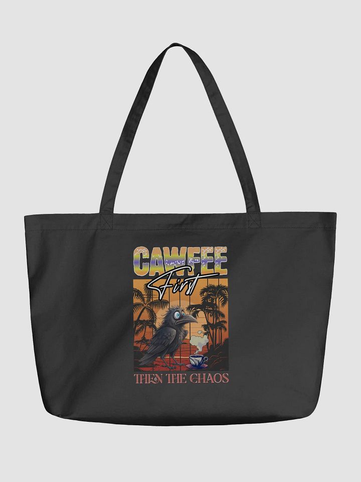 Cawfee First Then The Chaos Charming Crow Coffee Tote product image (5)
