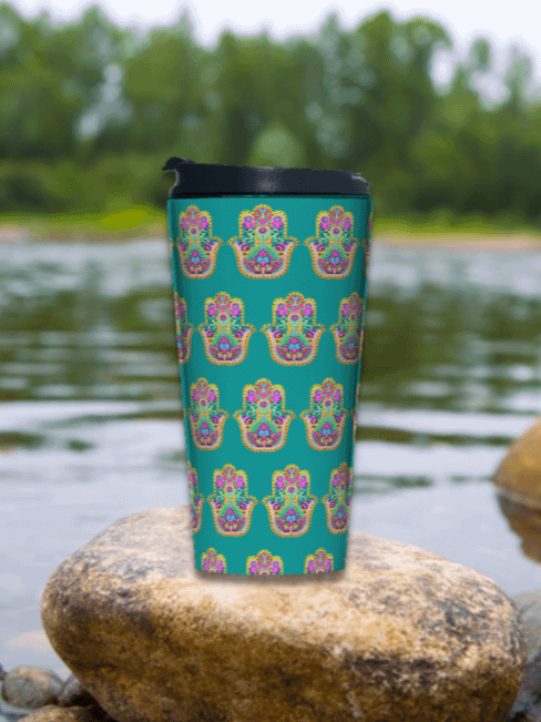 Radiant Hamas Bloom - Stainless Steel Travel Mug product image (2)