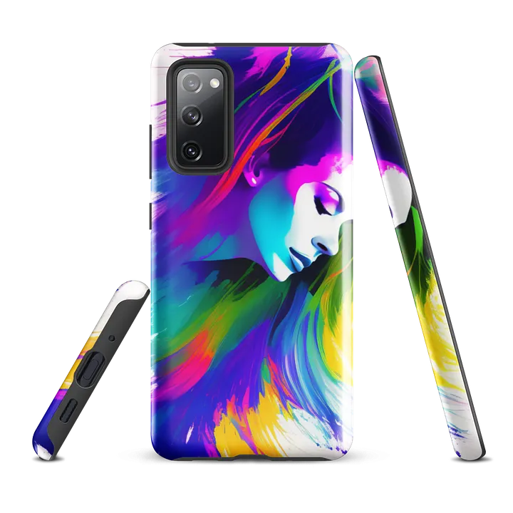 Tough Phone Case for Samsung® - Tempera Painted Face with Colorful Hair product image (1)