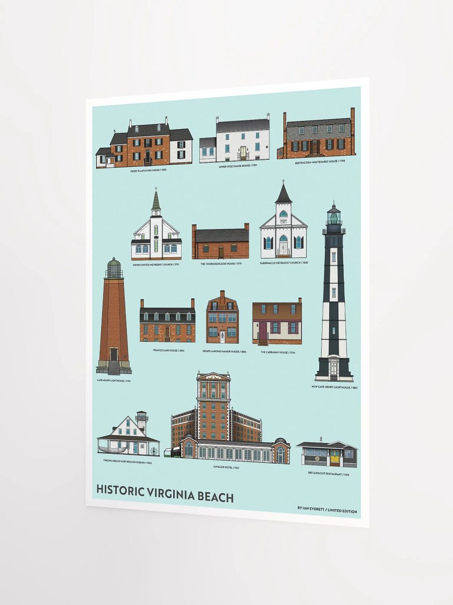 Historic Virginia Beach Buildings Art Poster product image (2)
