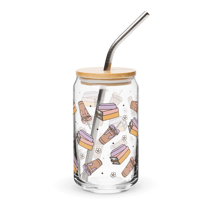 Coquette Coffee and Book Can-Shaped Glass (16oz) product image (1)