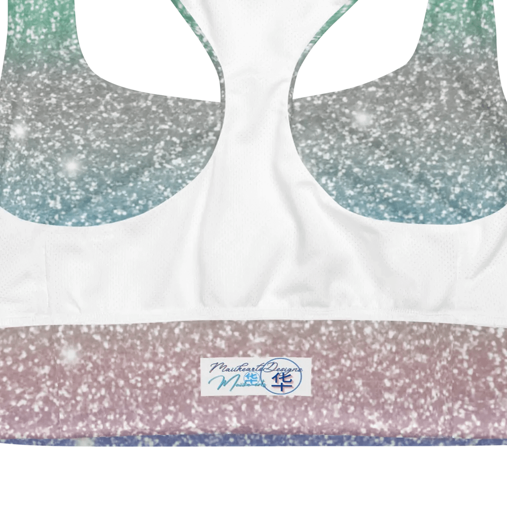Glitter Unicorn Texture Design Longline Sports Bra - 9 product image (12)