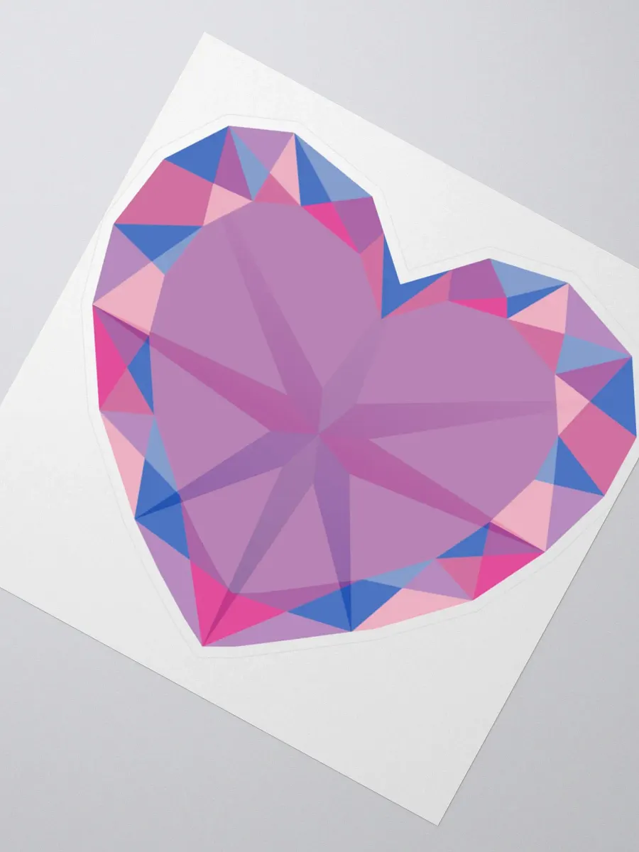 Crystal Pride Heart (Bi Pride) Cut Sticker product image (2)