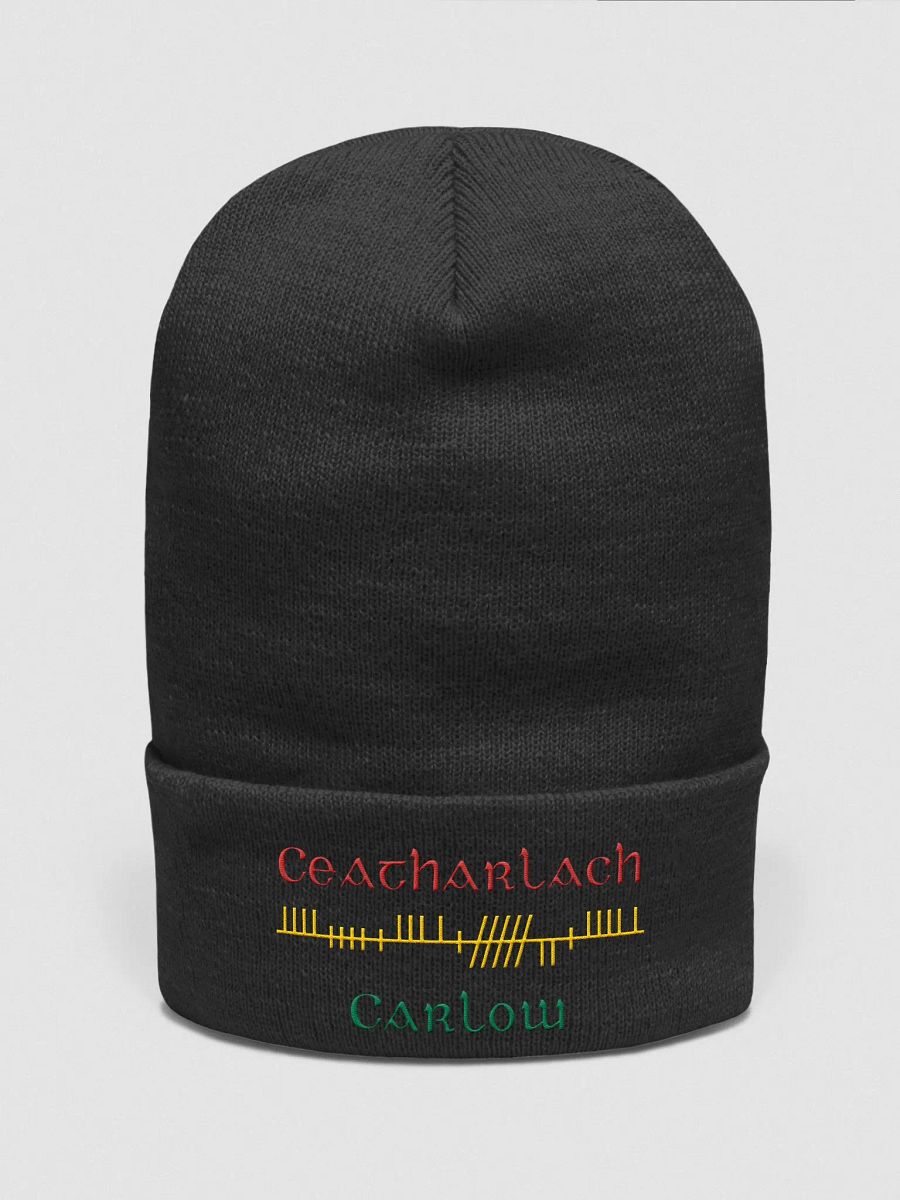 Carlow/Ceatharlach, Orthodox style Ogham embroidered Cuffed Beanie product image (2)