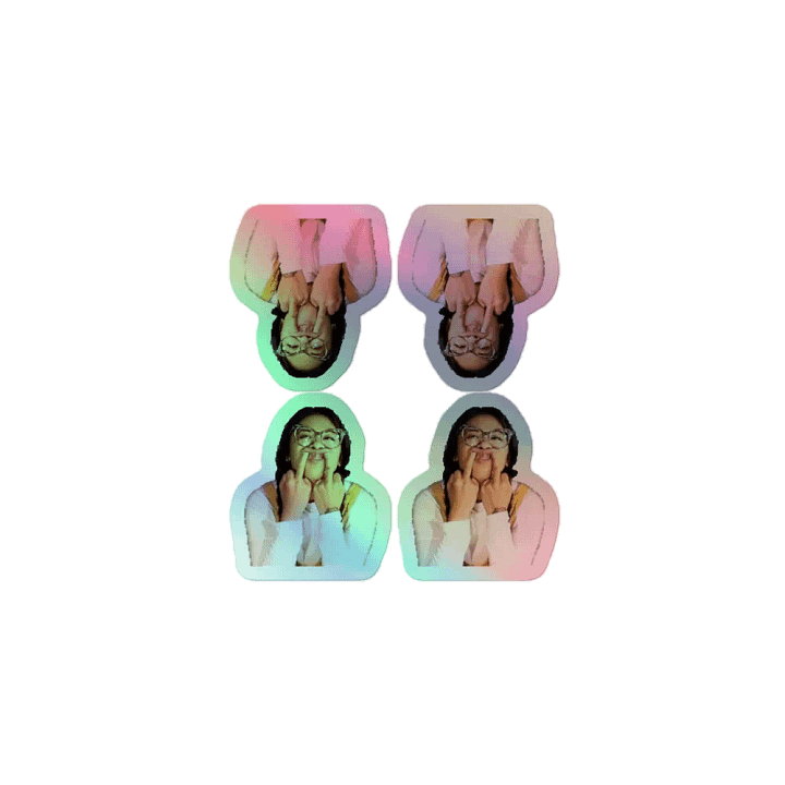 Missy finger emote holographic stickers product image (1)